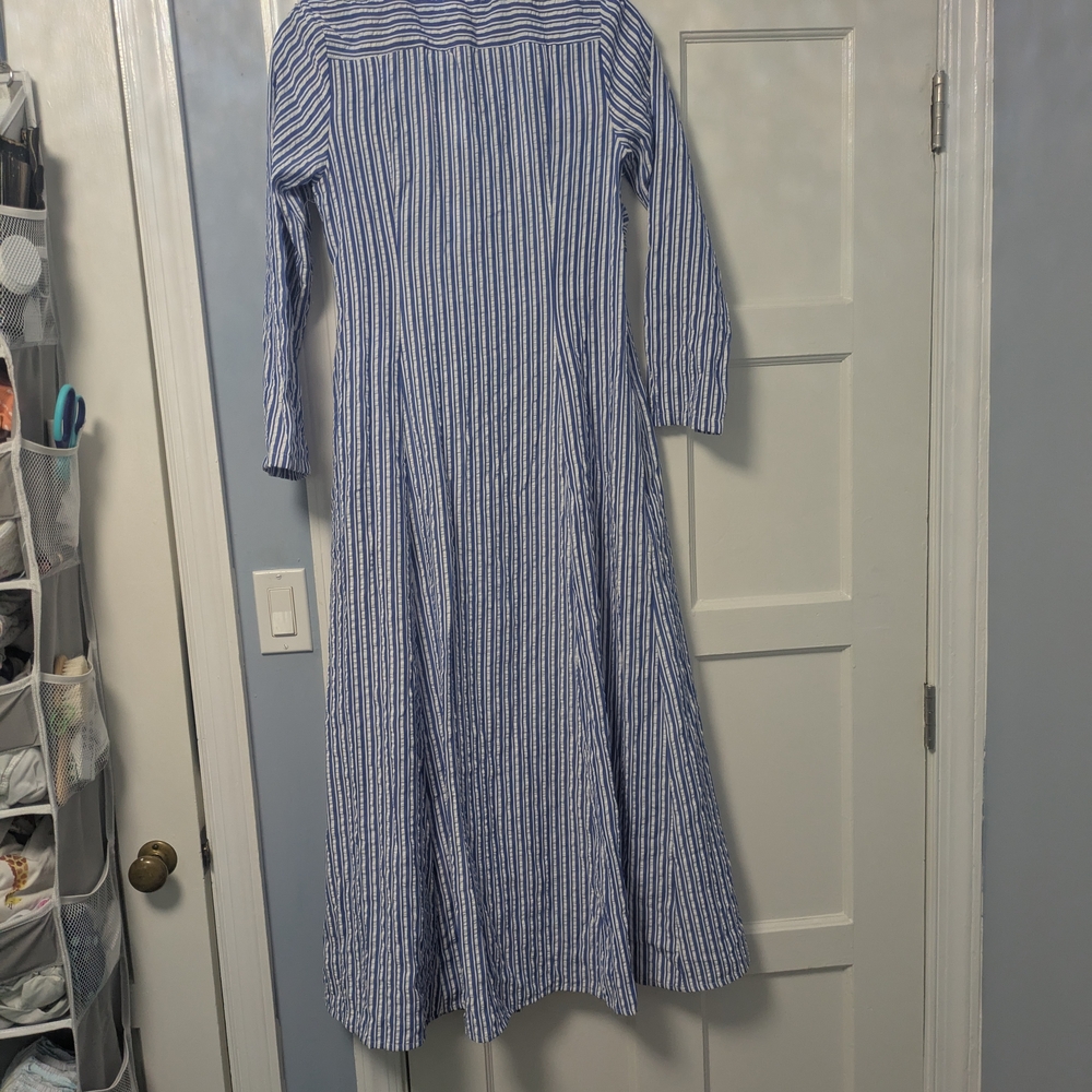 Anthropologie Blue and White Striped Maxi Dress - Picture 9 of 13